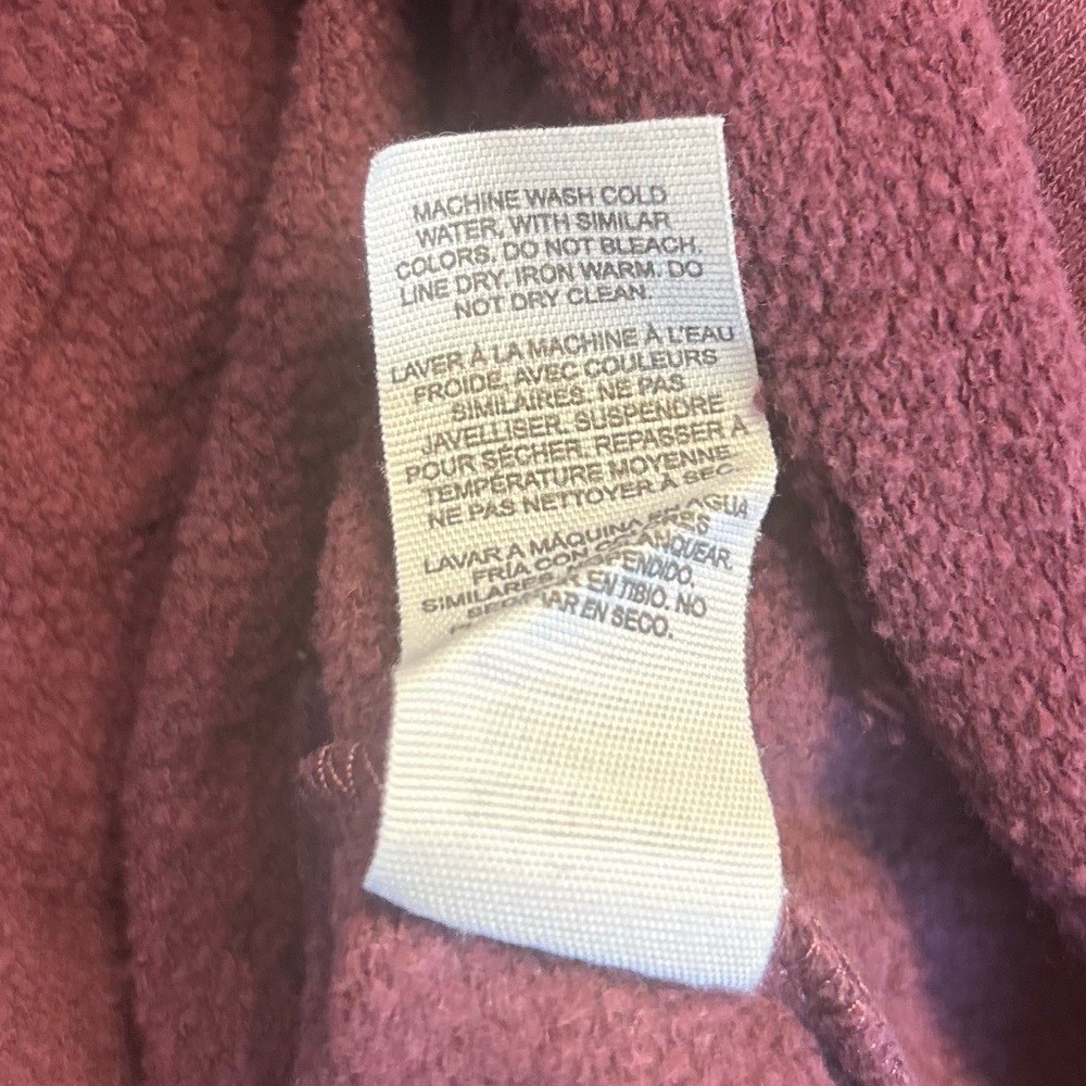 Garage Women’s Burgundy Distressed Cropped Hoodie, Size XS - Picture 11 of 11